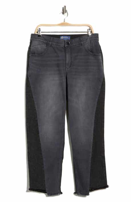 Democracy Frayed Step Hem High Waist Ankle Straight Leg Jeans