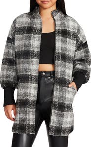 Steve Madden Plaid Times Longline Jacket