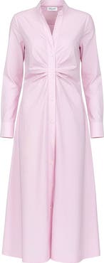 Callas Milano GENNY Long Sleeve Shirt Dress Pink