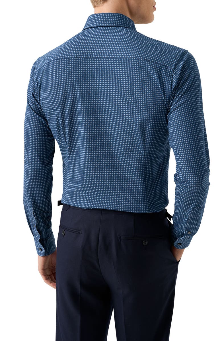 Eton Slim Fit 4Flex Fit Stretch Jersey Dress Shirt, Alternate, color, Navy