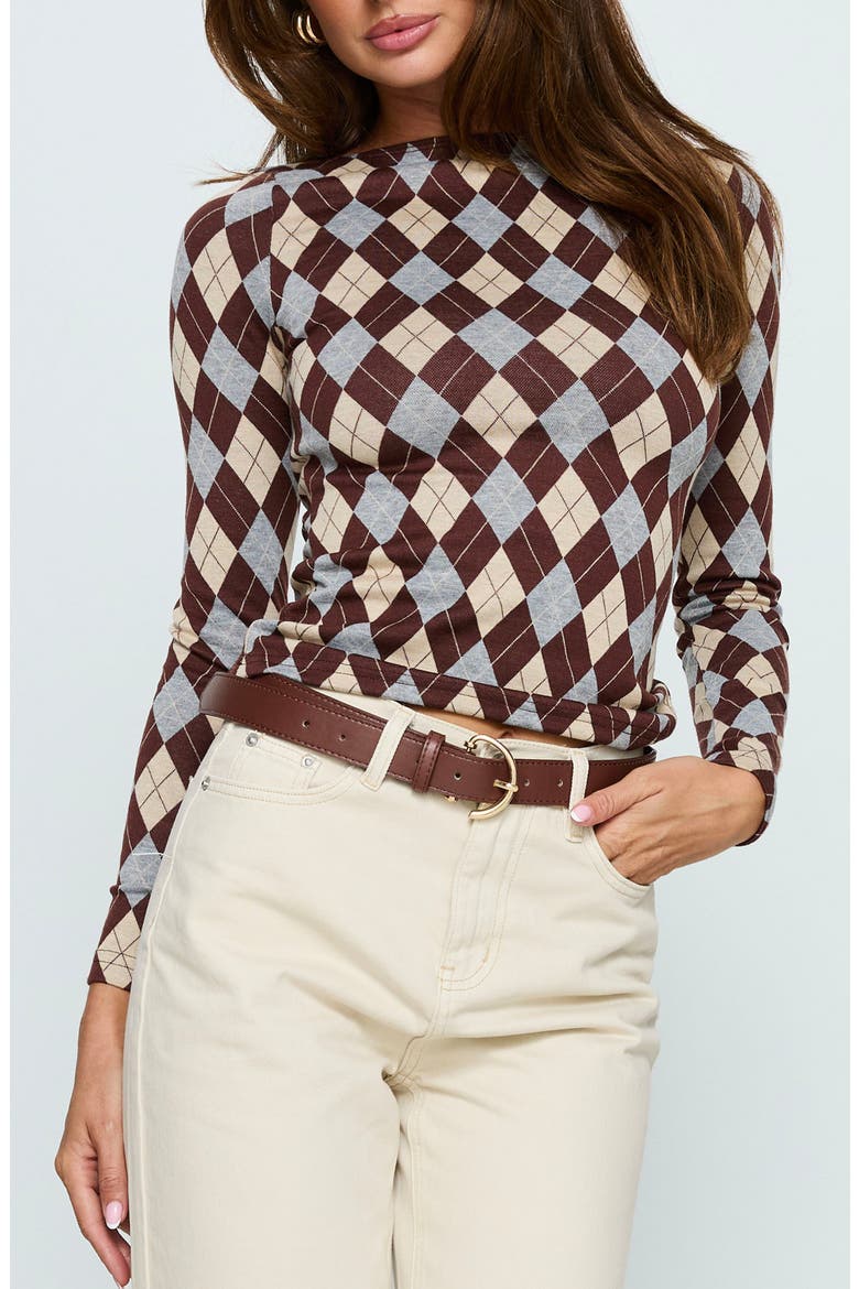 Shonna Long Sleeve Argyle Top, Main, color, ARGYLE