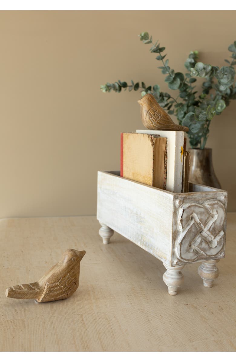 Foreside Home and Garden Vennie Bird Figurines Set of 2, Alternate, color, Beige