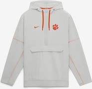 Nike Men's Nike Gray Clemson Tigers 2026 Sideline Anorak Half-Zip Hooded Jacket