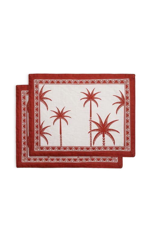 La Doublej Placemat Set Of 2 In Date Palms Placemat Mattone
