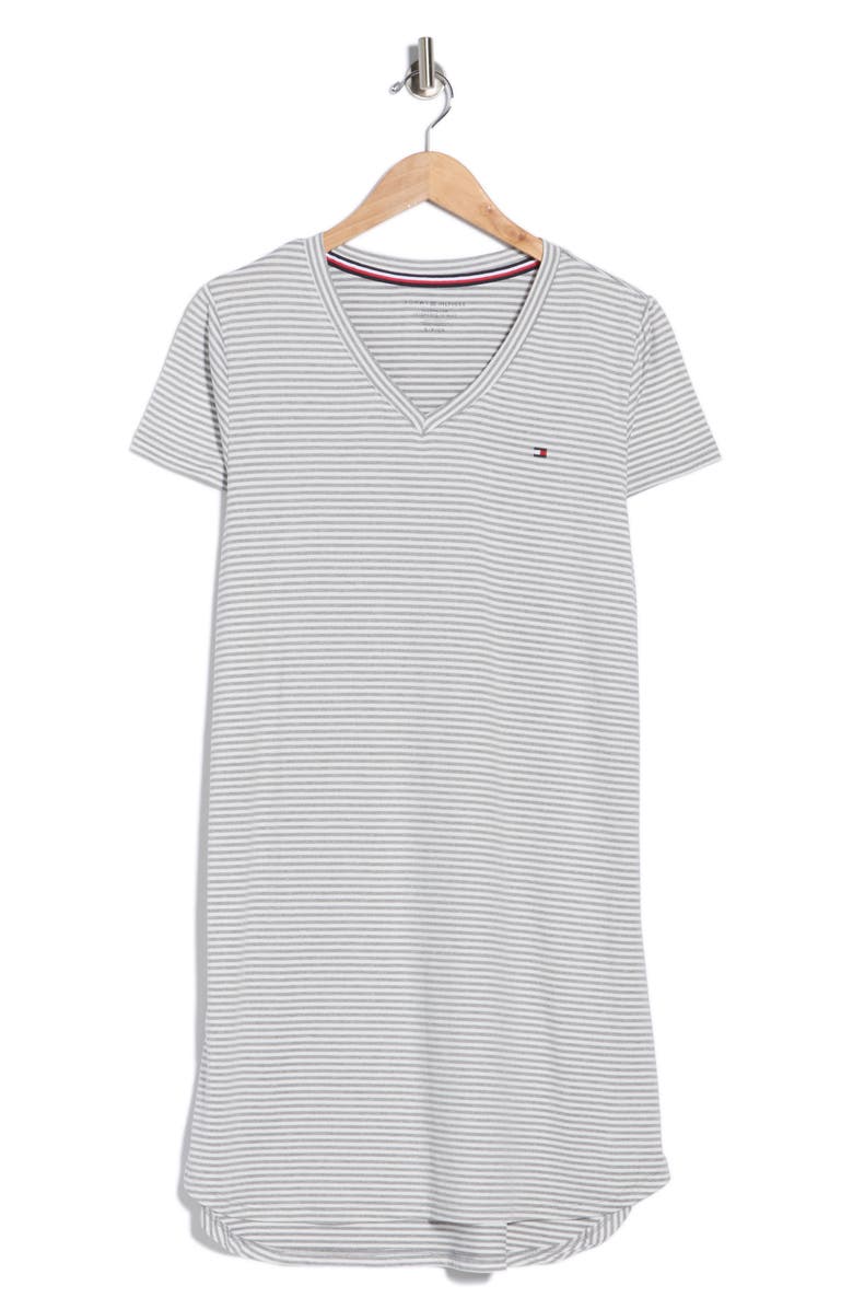 Tommy Hilfiger V-Neck Nightshirt, Alternate, color, Heather Grey