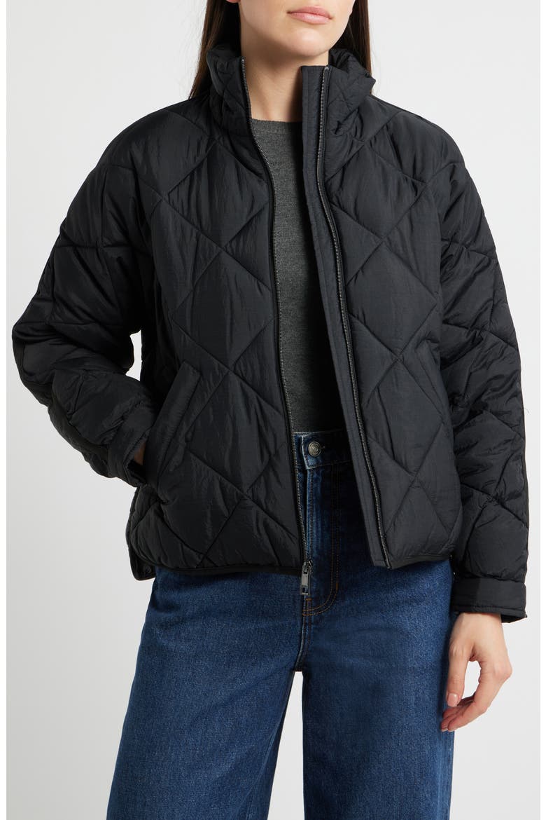 soor ploom quilted jacket black denim 4y キッズ服(100cm~)