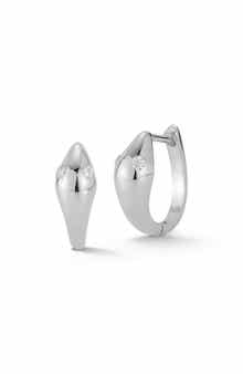 Cubic Zirconia Snake Huggie Hoop Earrings