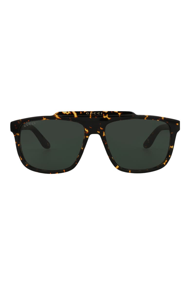 58mm Aviator Sunglasses, Main, color, HAVANA HAVANA GREEN
