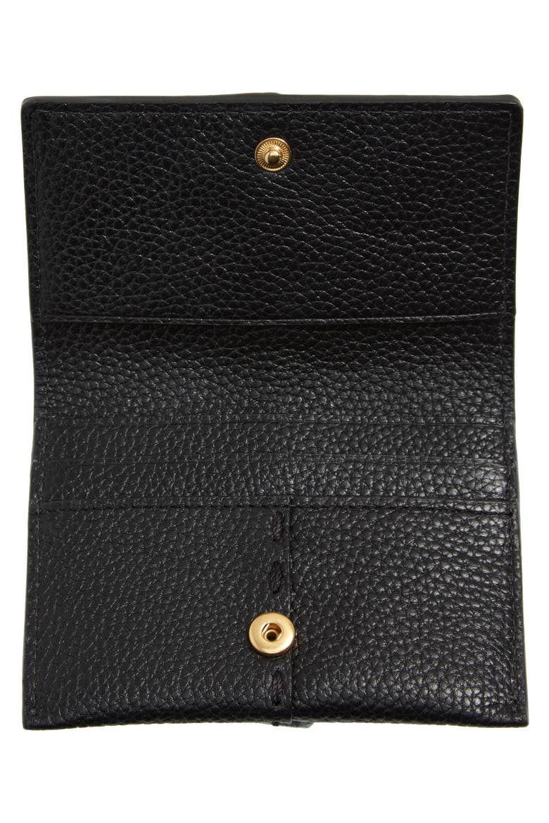 McGraw Leather Flap Card Case, Alternate, color, BLACK