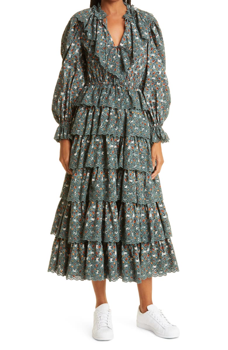 Ulla Johnson Odile Ruffle Maxi Dress, Alternate, color,