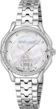 Roberto Cavalli by Franck Muller Mother-of-Pearl Bracelet Watch, 32mm