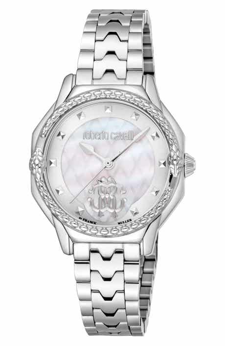 Roberto Cavalli by Franck Muller Mother-of-Pearl Bracelet Watch, 32mm