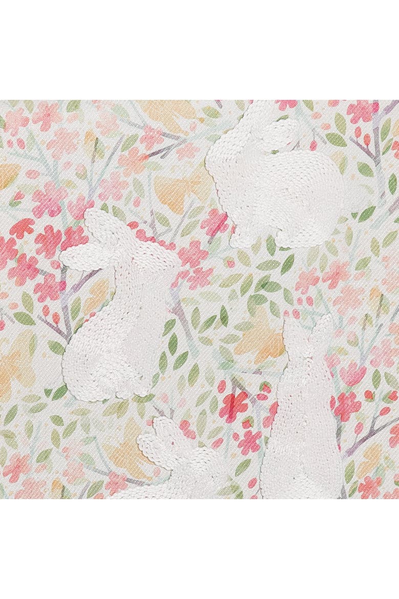 Bunnies Flowers Table Runner 13" x 72", Alternate, color, Brown
