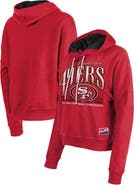 New Era Women's New Era Scarlet San Francisco 49ers Boxy Pullover Hoodie