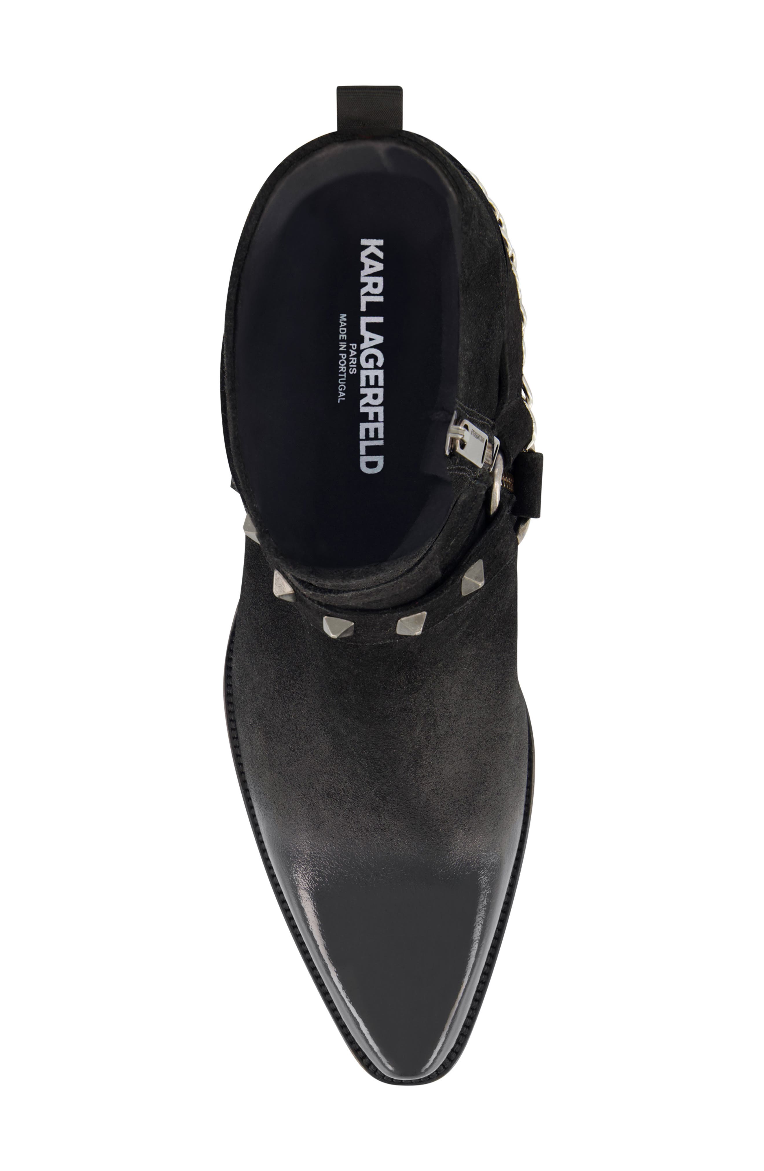 KARL LAGERFELD PARIS Suede Zip Boot, Alternate, color, 