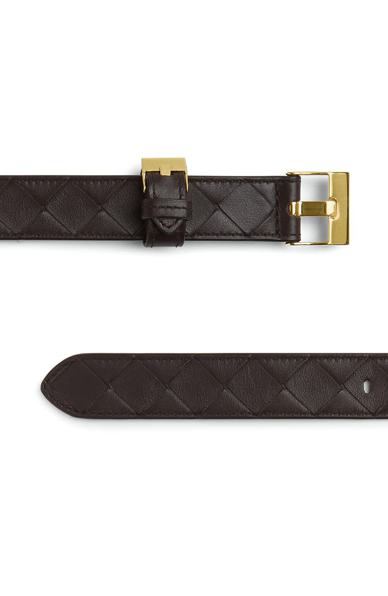 Bottega Veneta Watch Intrecciato Leather Belt, Alternate, color, 2190 Fondant-M Brass