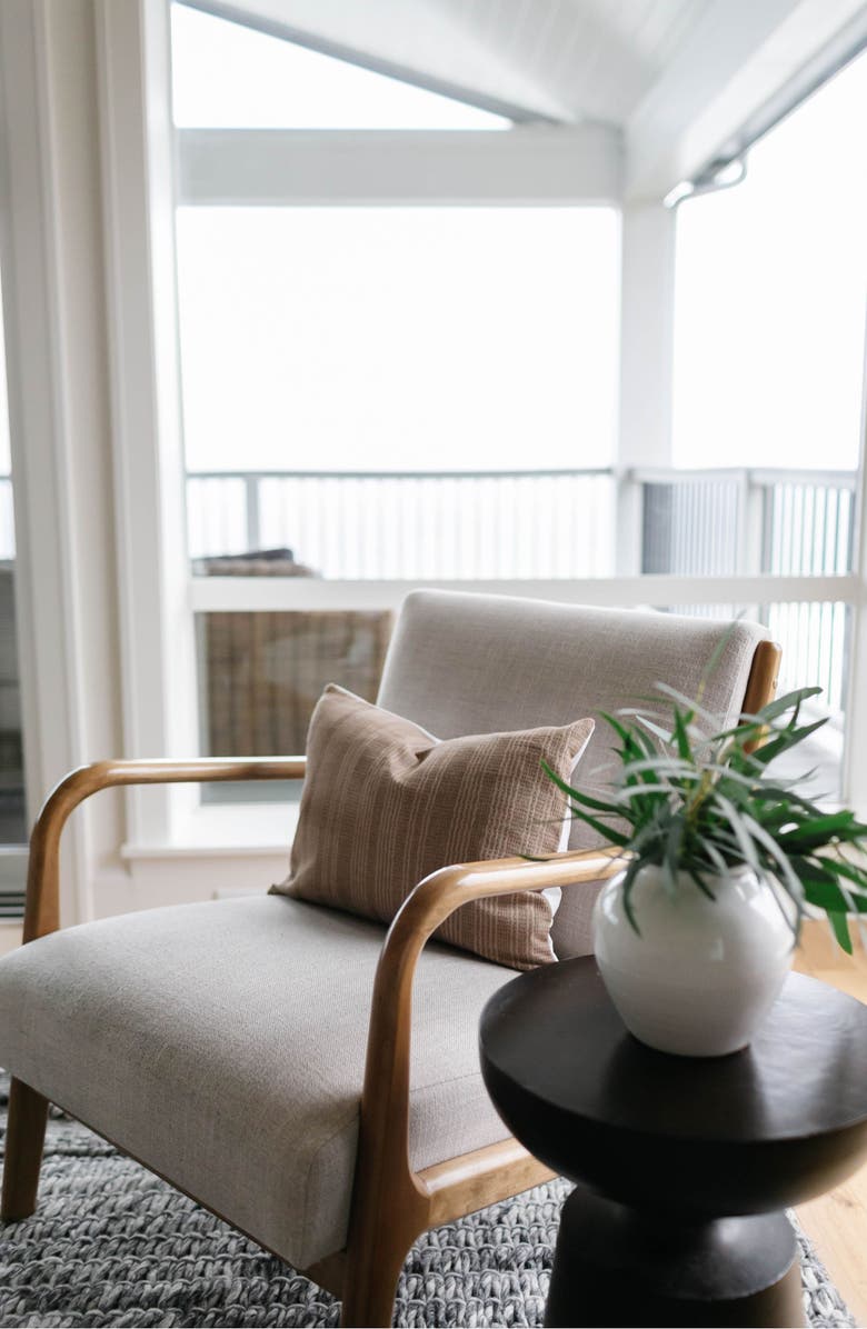 Linen & James Clyde Brown Woven Stripe Pillow Cover, Alternate, color, Brown