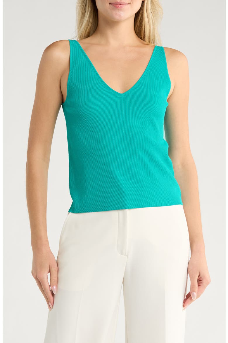 Double V Sweater Tank, Main, color, BILLIARD