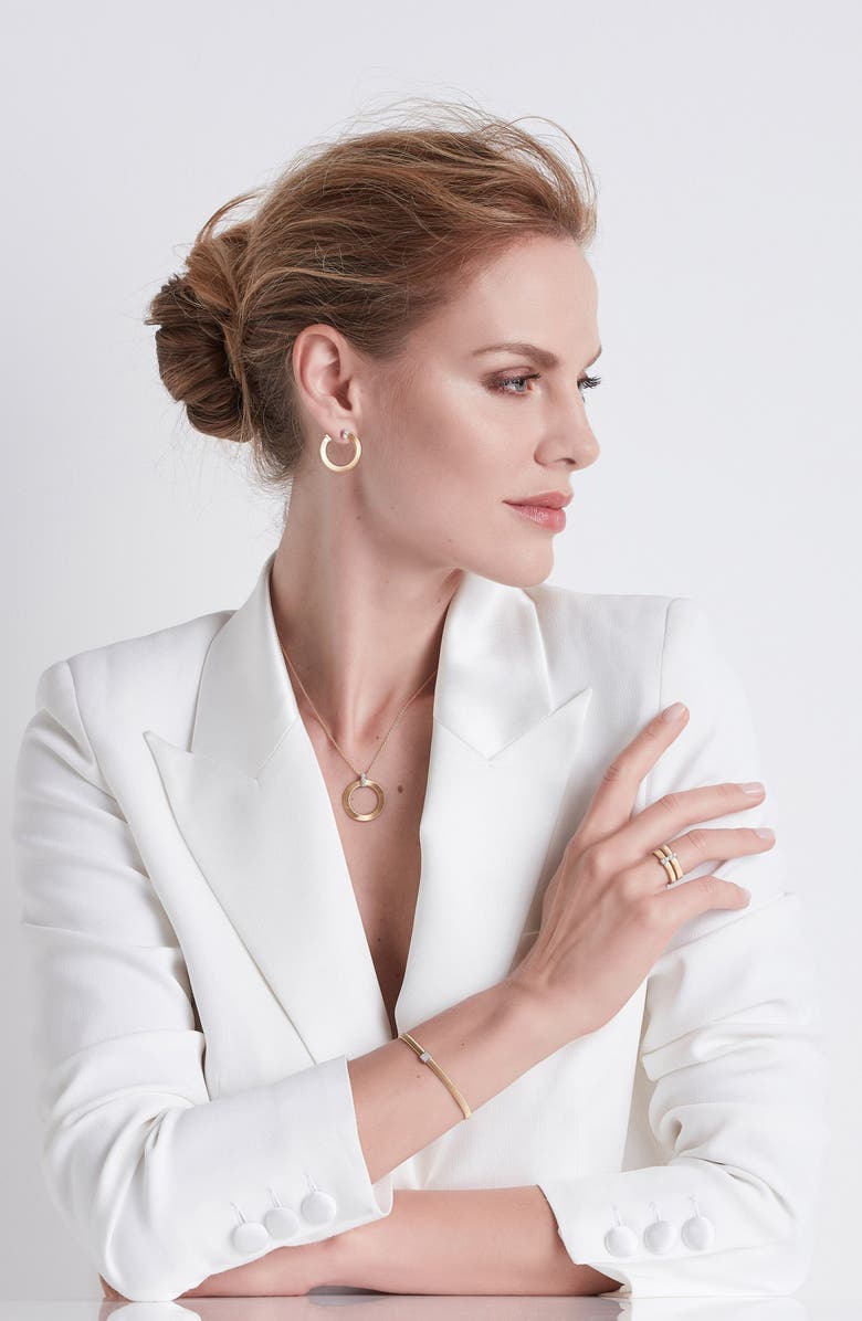 Marco Bicego Masai 18K Yellow Gold & Diamond Single Circle Short Pendant Necklace, Alternate, color, Yellow Gold/Diamond