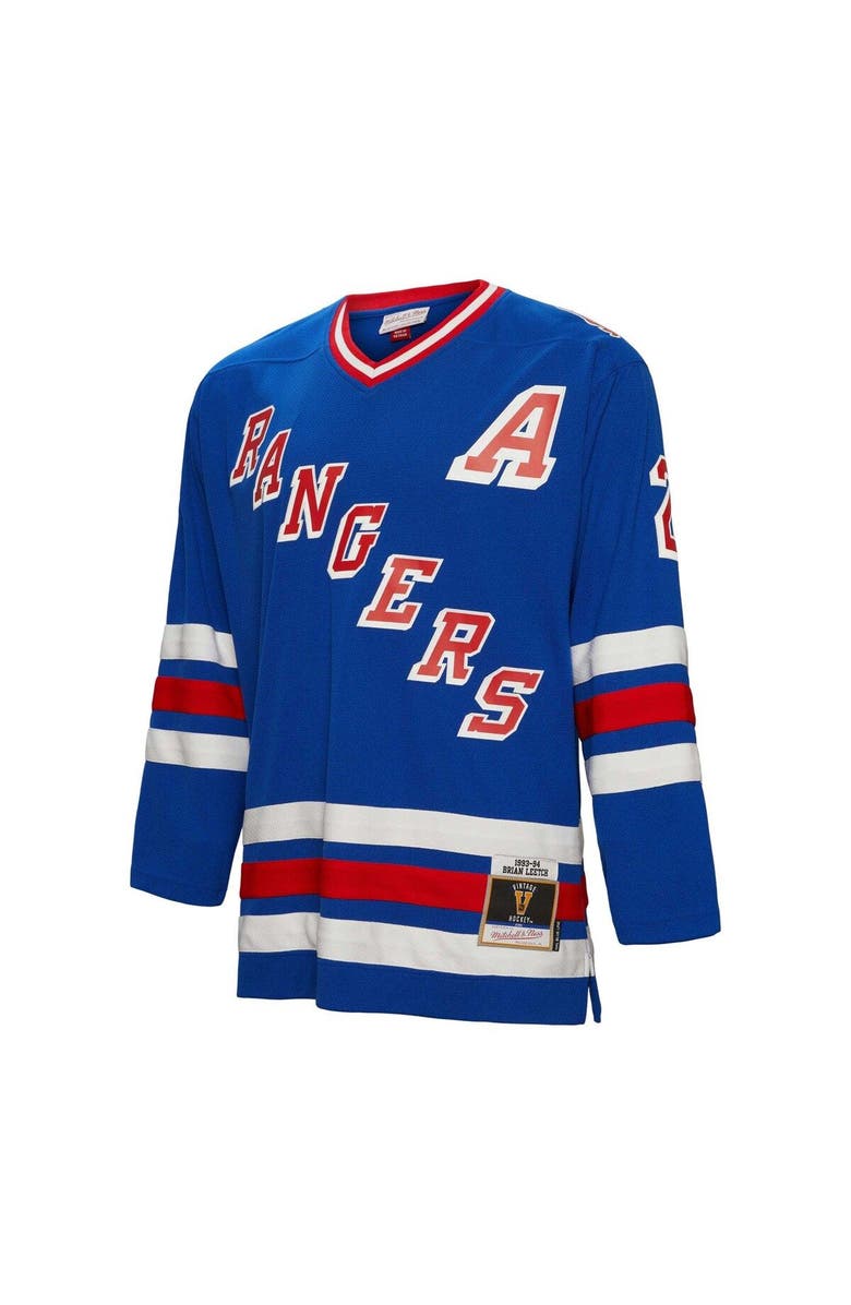 Mitchell & Ness Men's Mitchell & Ness Brian Leetch Blue New York Rangers Alternate Captain Patch 1993/94 Blue Line Player Jersey, Alternate, color, 