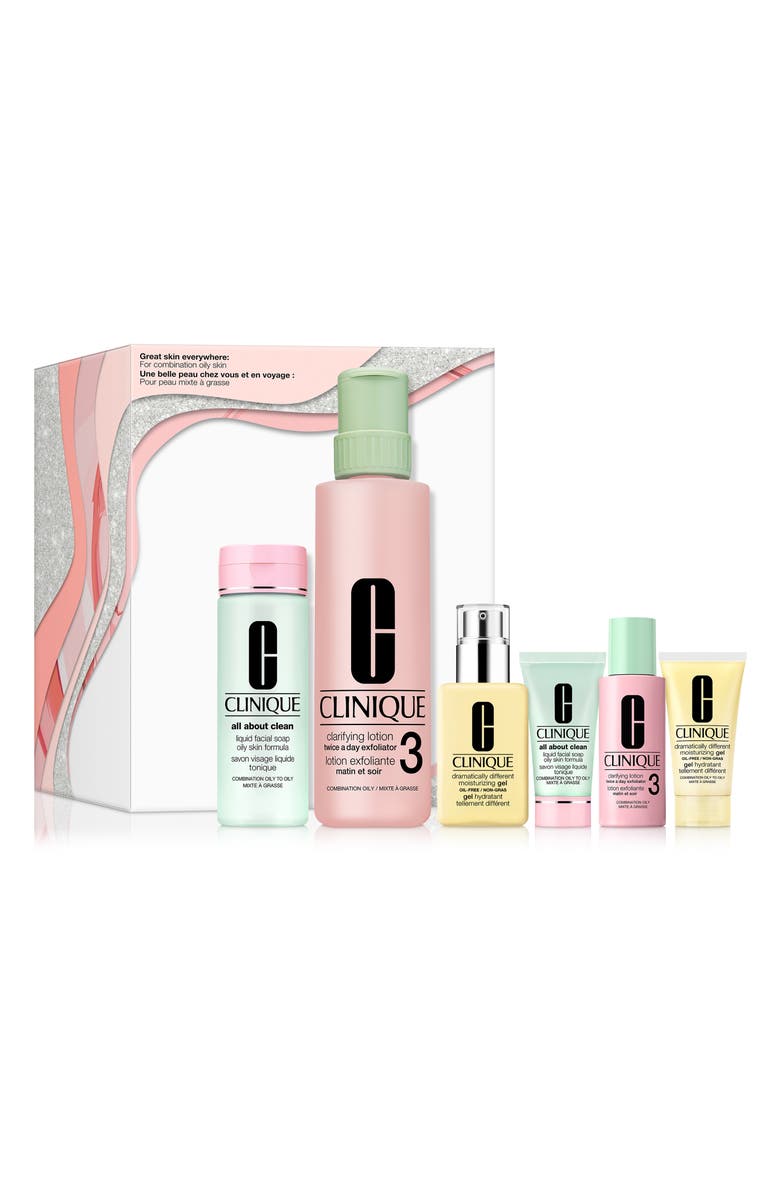 Clinique Great Skin Everywhere Skin Care Set: For Combination Oily Skin (Limited Edition) $110 Value, Main, color, 
