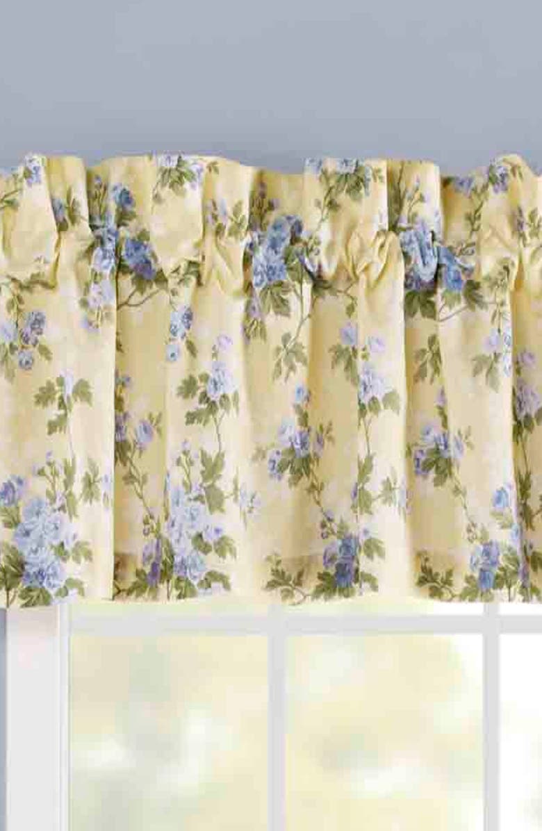 Laura Ashley Cassidy Valance Curtain, Alternate, color, Soft Yellow