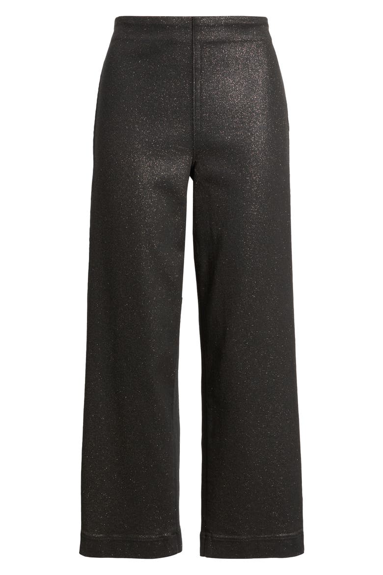 Westport Ankle Wide Leg Pants, Alternate, color, GOLD GLITTER BLACK WAX