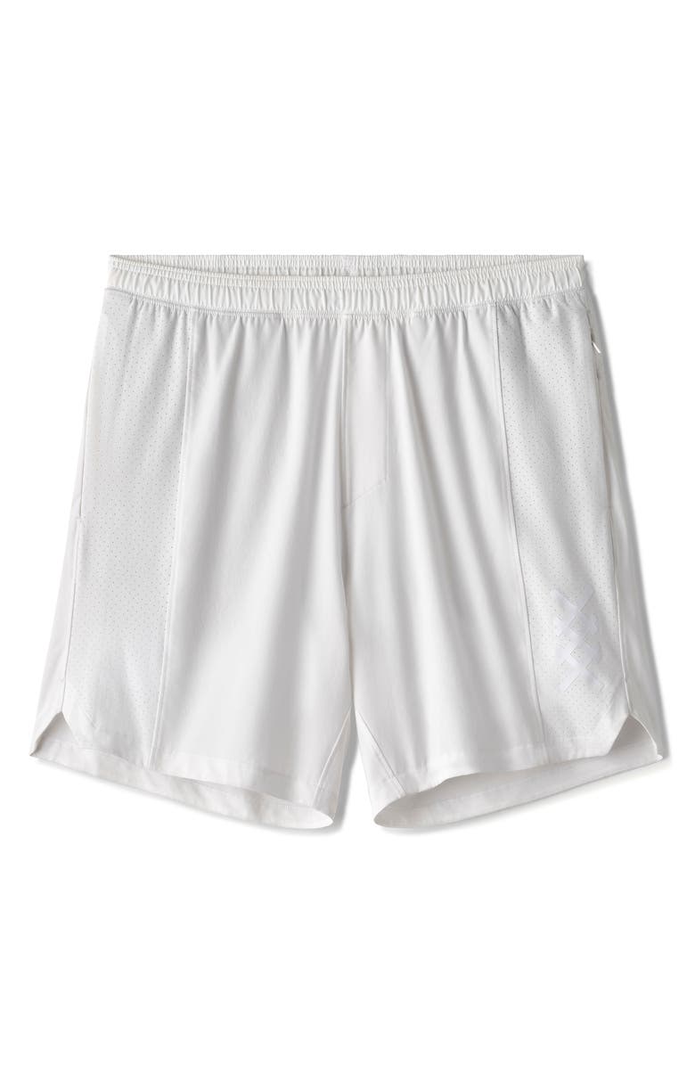 Rhone Backspin 7-Inch Lined Shorts, Main, color, Bright White