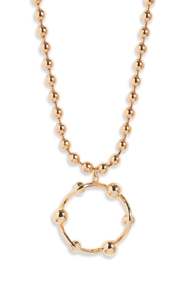 Long Ball Chain Necklace, Main, color, GOLD
