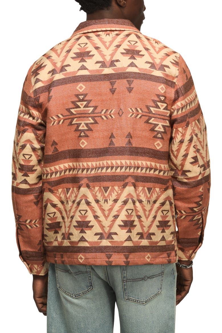 Geo Jacquard Button-Up Shirt Jacket, Alternate, color, RED MULTI