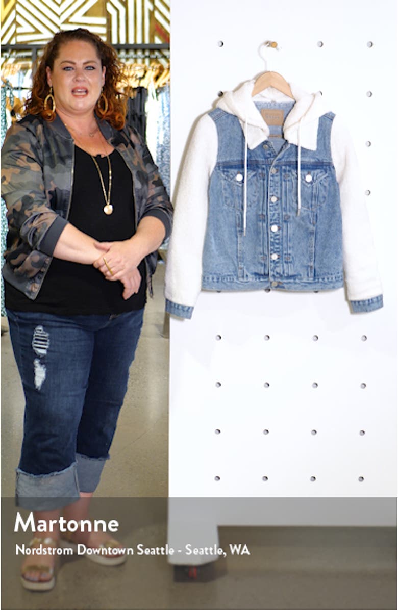 Fleece Contrast Denim Jacket, sales video thumbnail