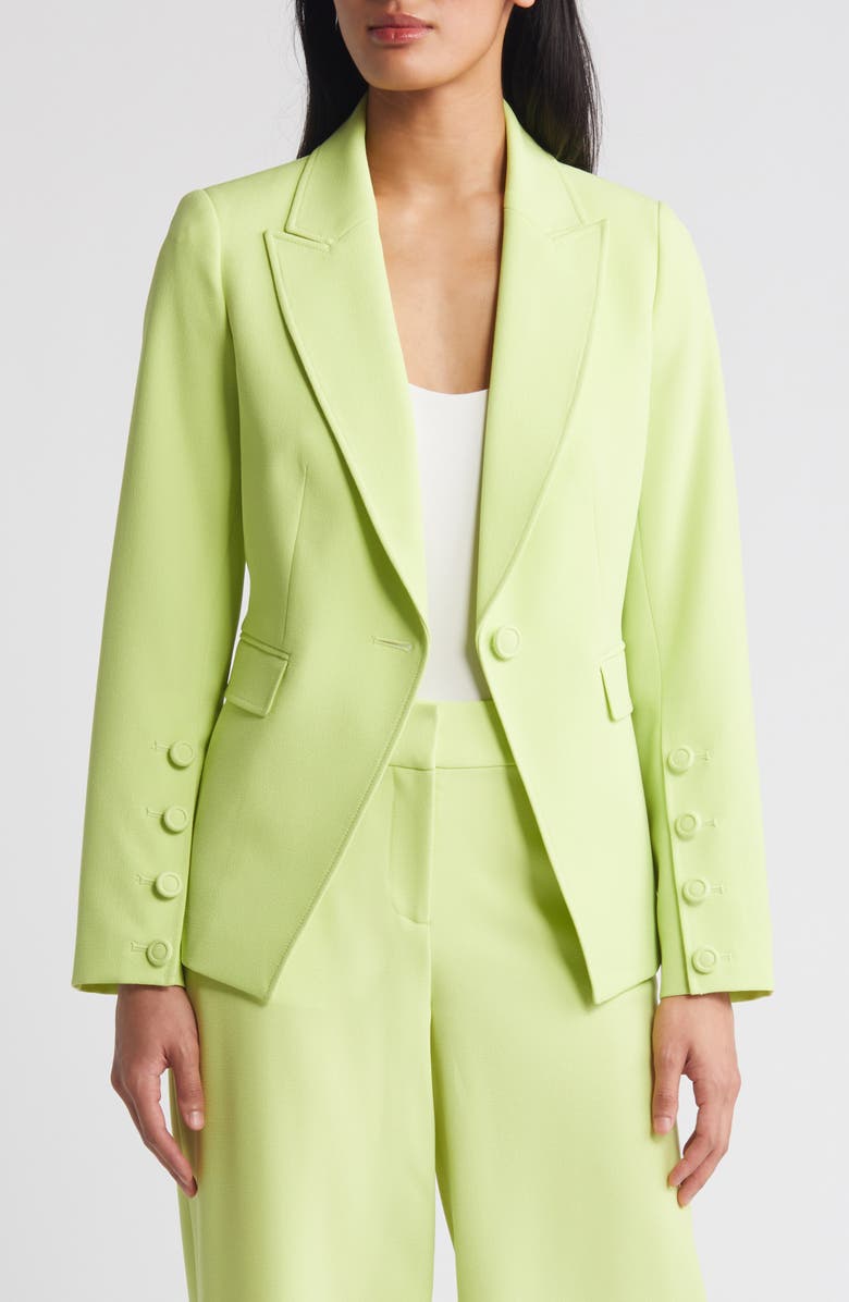 Tahari ASL One-Button Blazer, Alternate, color, Lime