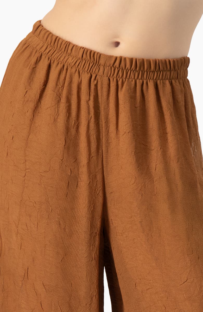 IVONNE Airy Wide-Leg Elastic Waist Pants, Alternate, color, Brown