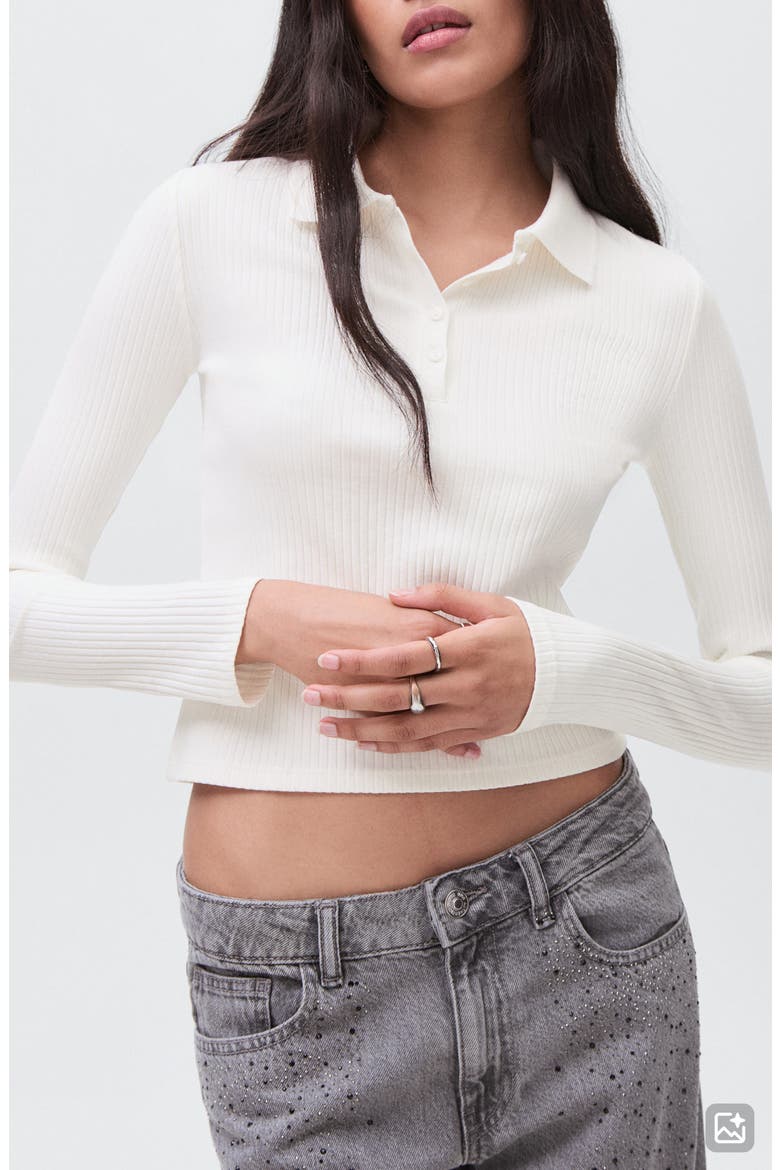 Cotton Rib Polo, Main, color, OFF WHITE
