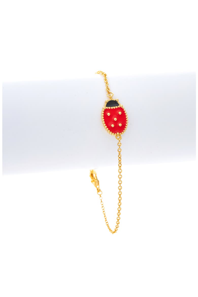 18K Gold Plated Ladybug Bracelet, Alternate, color, 18K GOLD CLAD