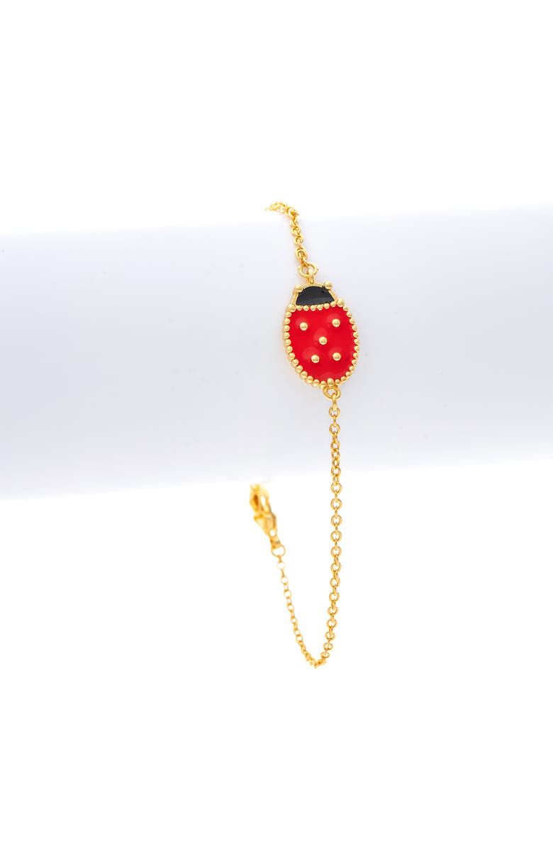 RIVKA FRIEDMAN 18K Gold Plated Ladybug Bracelet, Alternate, color, 