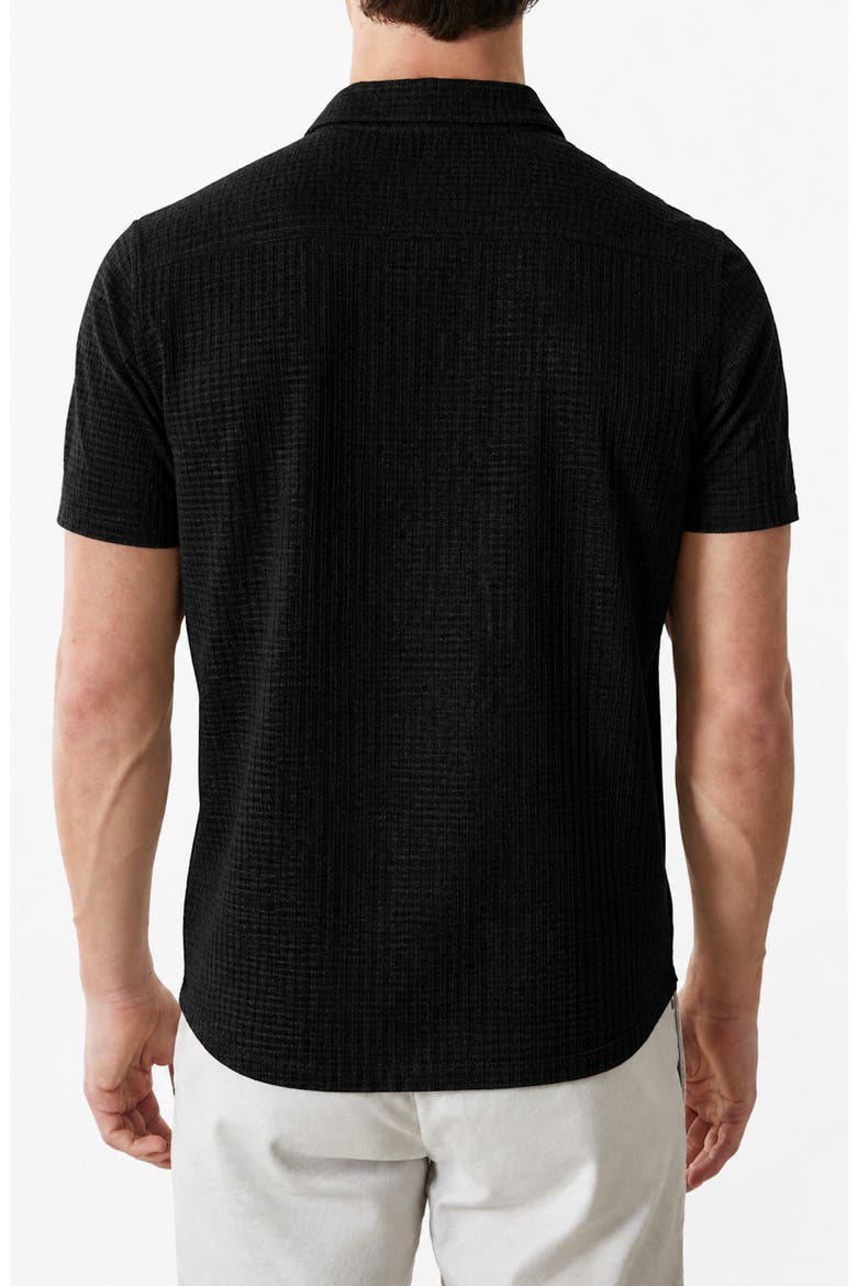 Vaerik Textured Camp Shirt, Alternate, color, BLACK