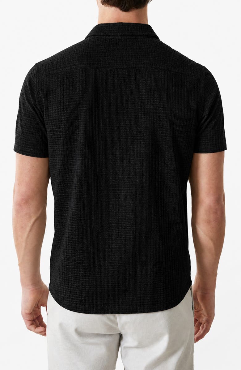 Robert Barakett Vaerik Textured Camp Shirt, Alternate, color, Black