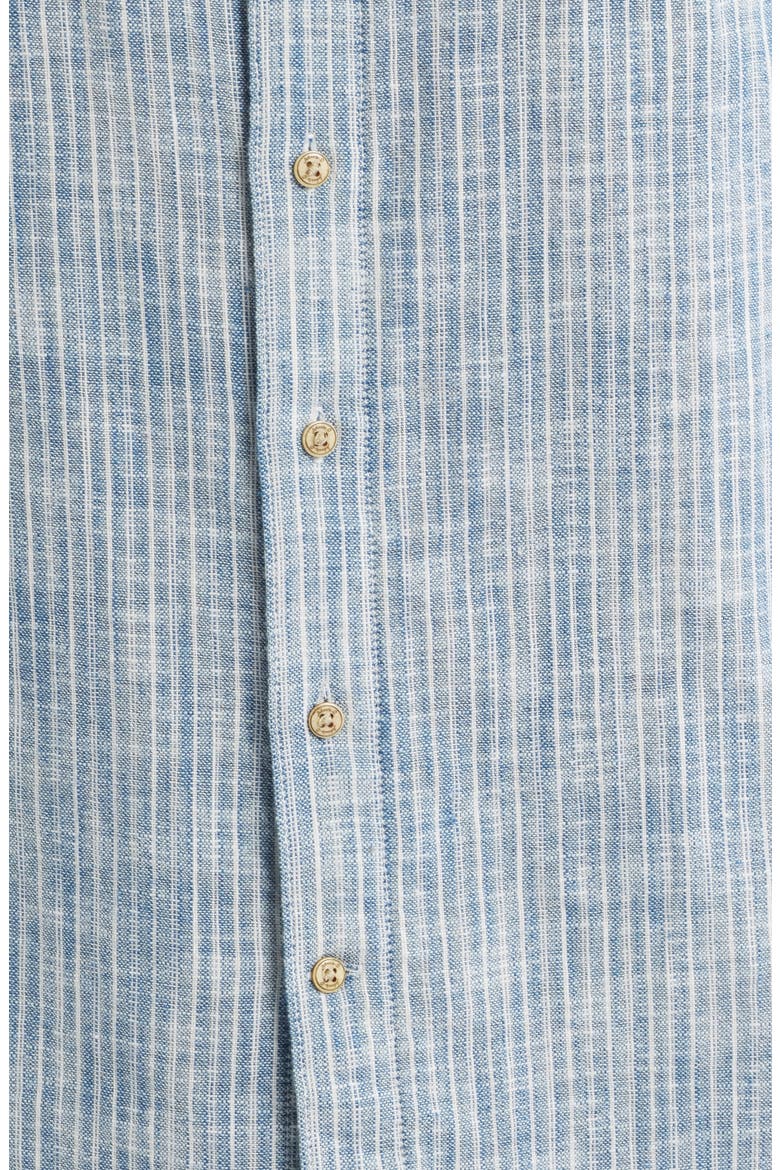 Ennis Hangin' Out Stripe Short Sleeve Stretch Cotton Button-Up Shirt, Alternate, color, INDIGO