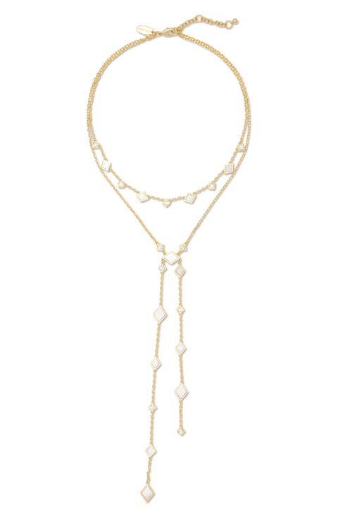 Nila Stone Layered Lariat Necklace