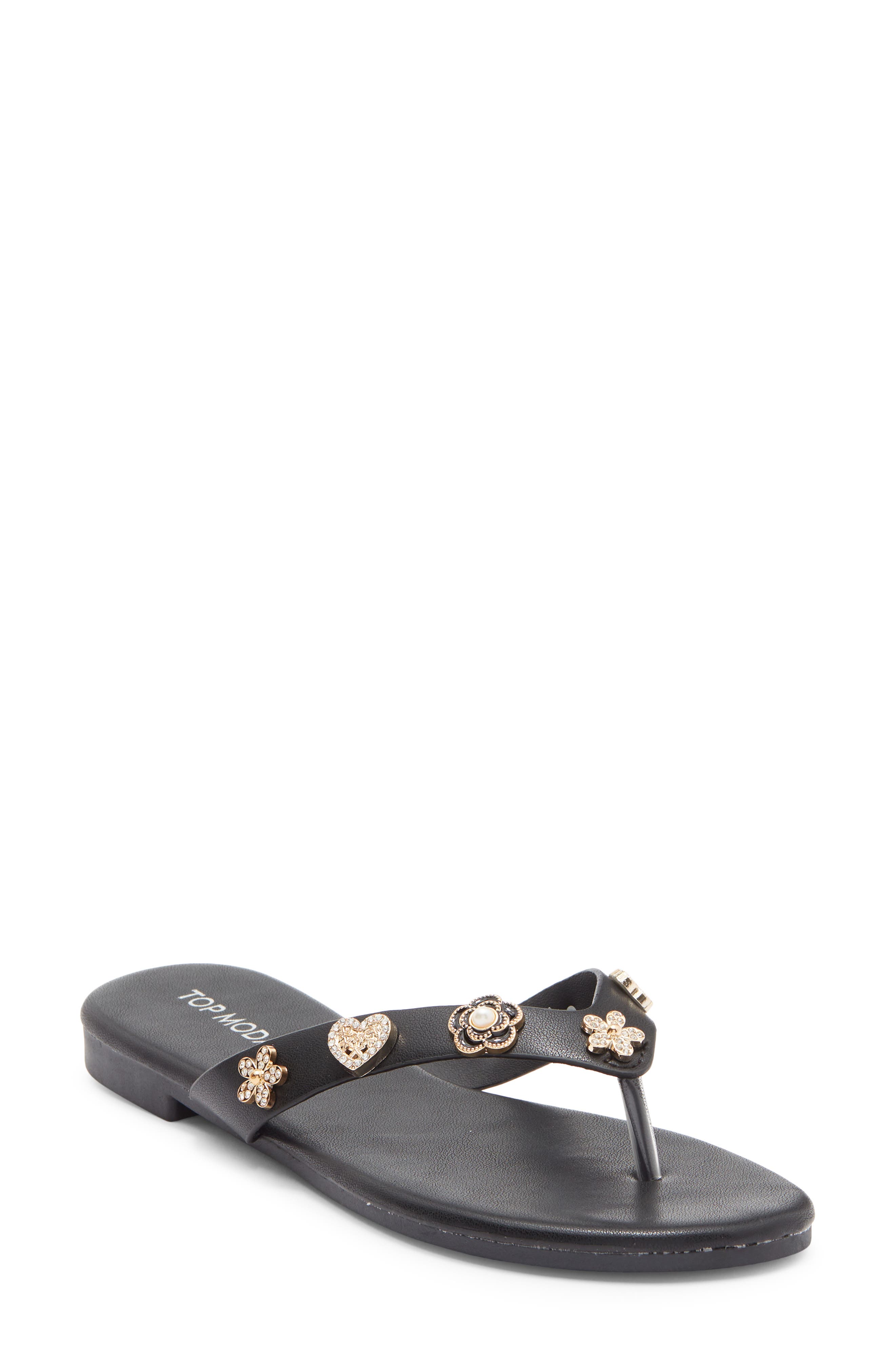 TOP MODA Bessie Embellished Flip Flop