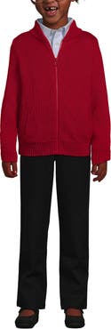 Lands' End School Uniform Kids Legacy Full Zip Cardigan