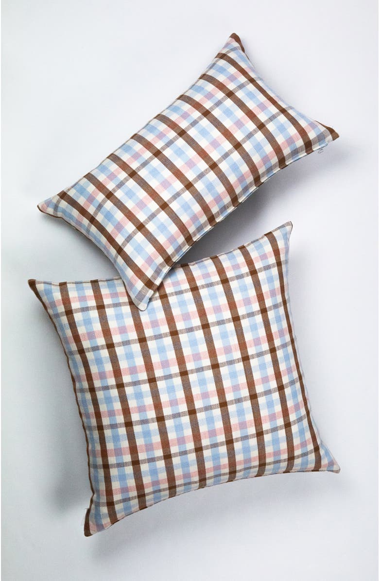Archive New York Handwoven Classic Plaid Rectangle Cotton Throw Pillow, Alternate, color, Brown