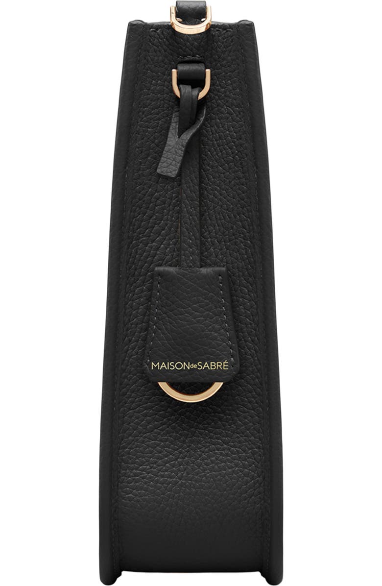 MAISON de SABRÉ Leather Saddle Bag, Alternate, color, Black Caviar