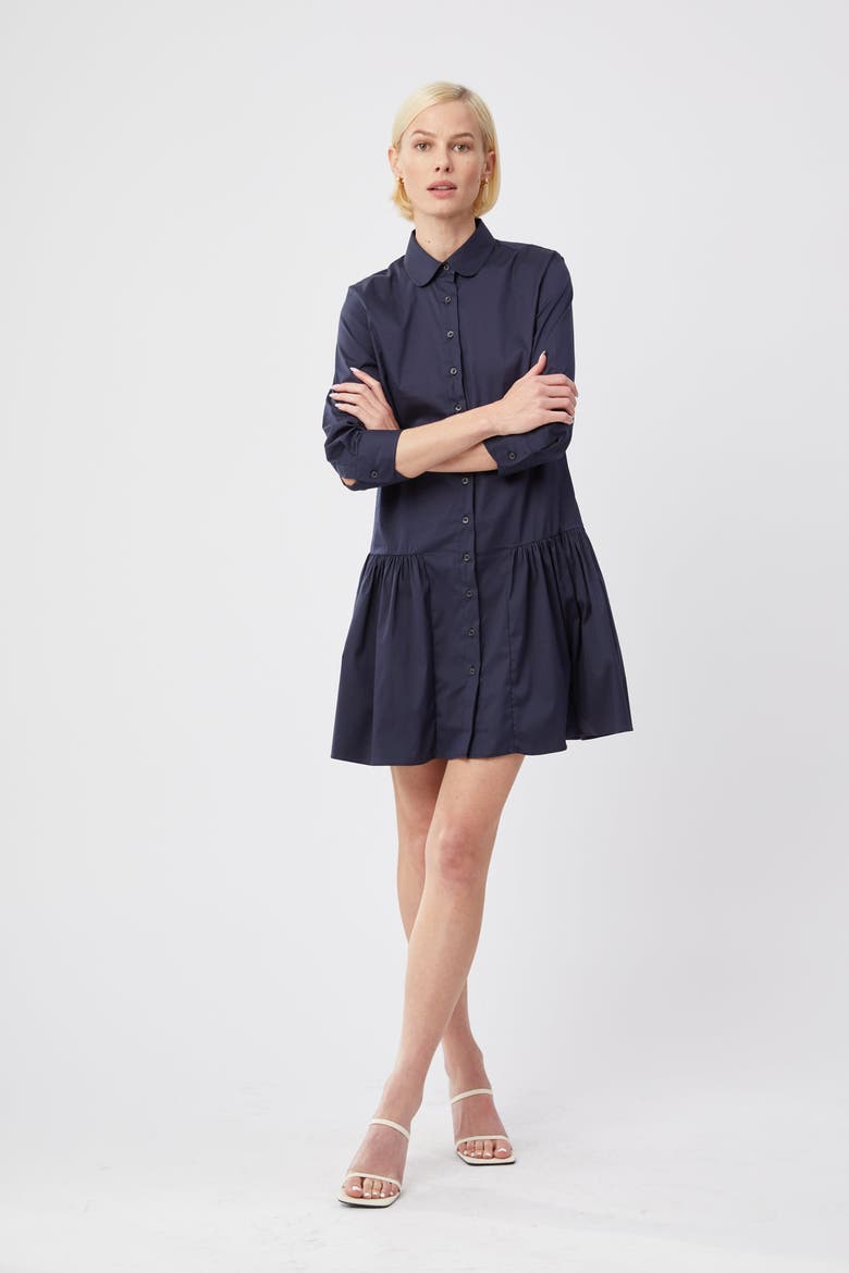 The Drop Waist Shirt Dress, Alternate, color, Navy