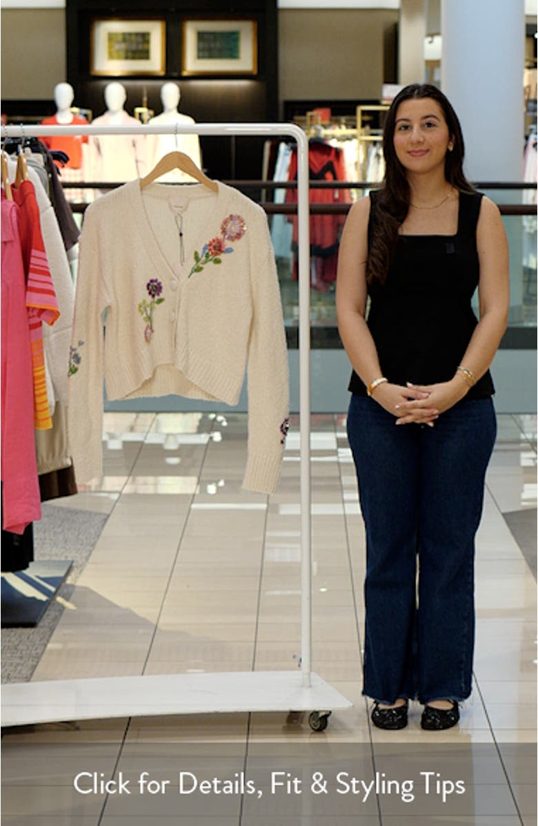 Solene Floral Embellished Bouclé Cardigan, sales video thumbnail