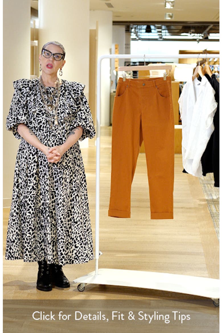 High Waist Cuffed Straight Leg Denim Leggings video