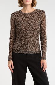 Sanctuary Floral Print Long Sleeve Mesh Top