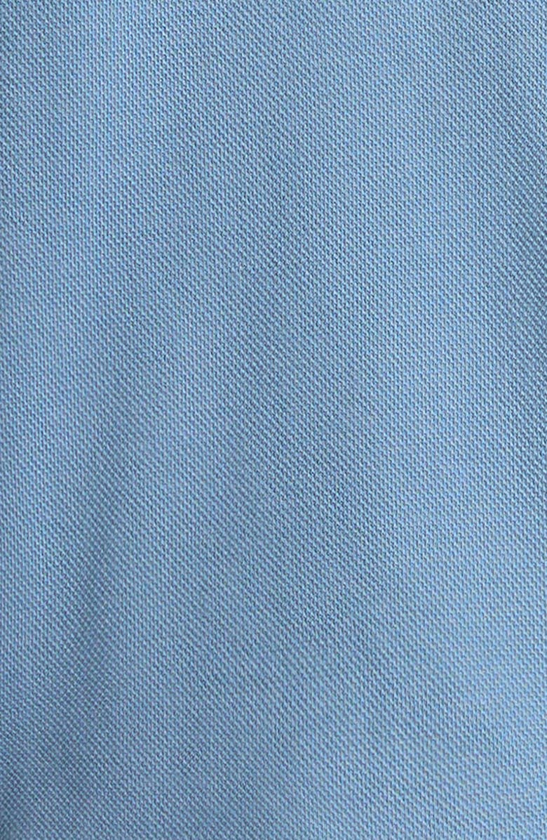 Moncler Kids' Tipped Stretch Cotton Piqué Polo, Alternate, color, Blue