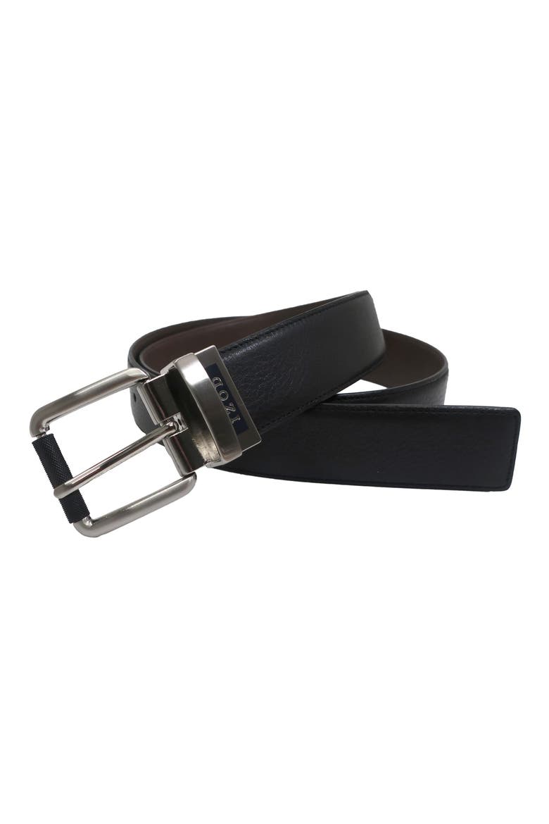 Mens Reversible Leather Belt, Main, color, Black